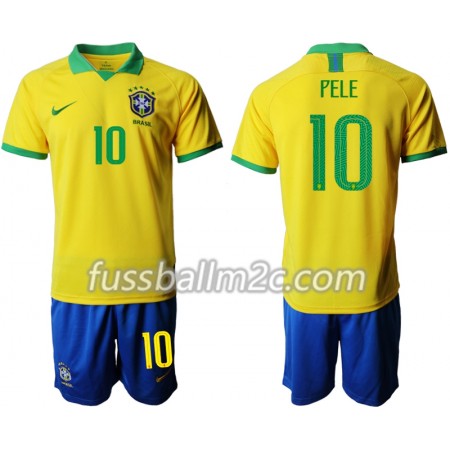 Fußballtrikots Brasilien PELE 10 Kinder Heim Trikotsatz Copa América 2019